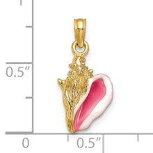Load image into Gallery viewer, 14k Enameled 3-D Conch Shell Pendant
