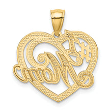 Load image into Gallery viewer, 14k and Rhodium &num;1 MOM Heart Pendant
