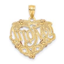 Load image into Gallery viewer, 14k Two-tone w/White Rhodium MOM Heart Pendant
