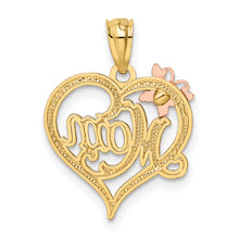 Load image into Gallery viewer, 14k Two-tone w/White Rhodium MOM Heart Pendant
