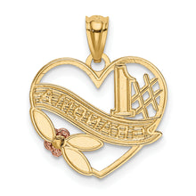 Load image into Gallery viewer, 14k Two-tone w/White Rhodium &num;1 GRANDMA Heart Pendant
