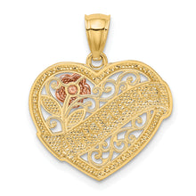 Load image into Gallery viewer, 14k Two-tone w/White Rhodium GRANDMA Heart Pendant
