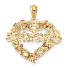 Load image into Gallery viewer, 14k Two-tone w/White Rhodium GRANDMA Heart Pendant
