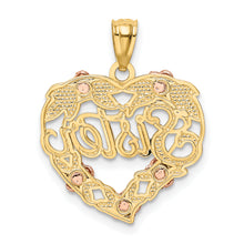 Load image into Gallery viewer, 14k Two-tone w/White Rhodium SISTER Heart Pendant
