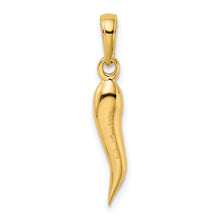 Load image into Gallery viewer, 14k Medium 3D Italian Horn Pendant
