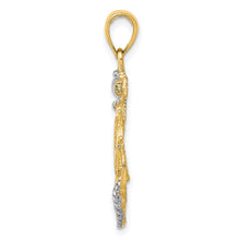 Load image into Gallery viewer, 14K w/ Rhodium Anchor w/Rope Pendant
