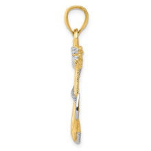 Load image into Gallery viewer, 14K w/ Rhodium Anchor W/Rope Pendant

