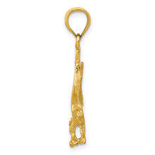 Load image into Gallery viewer, 14K Satin Diamond-cut Eagle Pendant
