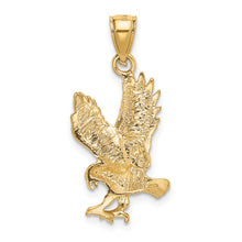 Load image into Gallery viewer, 14K Satin Diamond-cut Eagle Pendant
