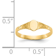 Load image into Gallery viewer, 14k Polished Oval Baby Signet Ring
