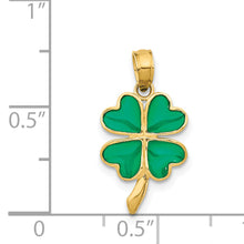 Load image into Gallery viewer, 14K 4-Leaf Clover Enameled Pendant
