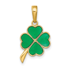 Load image into Gallery viewer, 14K 4-Leaf Clover Enameled Pendant

