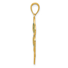 Load image into Gallery viewer, 14K 4-Leaf Clover Pendant with Enameled Tips Pendant
