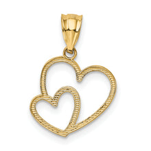 Load image into Gallery viewer, 14K Polished Double Heart Pendant
