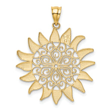 Load image into Gallery viewer, 14k Filigree Sun Pendant
