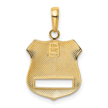 Load image into Gallery viewer, 14k w/Rhodium Police Badge Pendant
