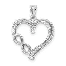 Load image into Gallery viewer, 14k White Gold Polished Small Infinity Heart Pendant

