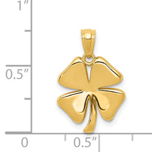 Load image into Gallery viewer, 14k Gold Polished 4 Leaf Clover Pendant
