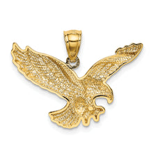 Load image into Gallery viewer, 14k Gold Polished and Textured Eagle Pendant
