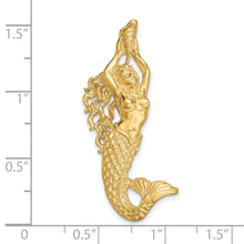 Load image into Gallery viewer, 14K Gold Polished / Textured Mermaid Chain Slide Pendant
