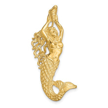 Load image into Gallery viewer, 14K Gold Polished / Textured Mermaid Chain Slide Pendant
