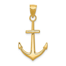Load image into Gallery viewer, 14K Gold Polished Anchor Pendant
