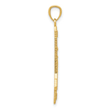 Load image into Gallery viewer, 14k Gold Polished and Textured Bow and Arrow Pendant
