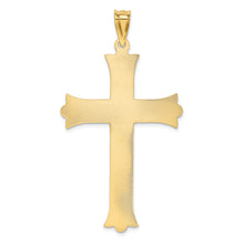 Load image into Gallery viewer, 14k Polished, Satin and Diamond-cut Crucifix Cross Pendant
