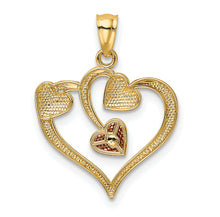 Load image into Gallery viewer, 14K Two-tone and White Rhodium Polished Hearts Pendant
