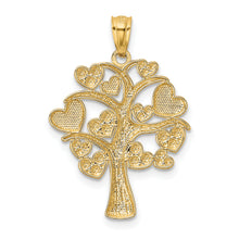 Load image into Gallery viewer, 14K and White Rhodium Polished Hearts Tree Pendant
