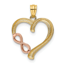 Load image into Gallery viewer, 14K Two-tone Polished Infinity Heart Pendant
