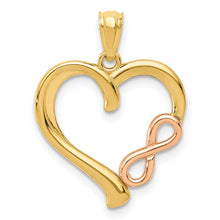 Load image into Gallery viewer, 14K Two-tone Polished Infinity Heart Pendant
