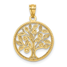 Load image into Gallery viewer, 14k Polished Tree Of Life in Round Pendant
