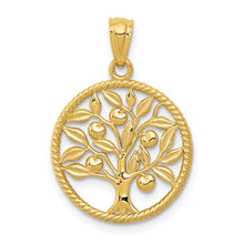 Load image into Gallery viewer, 14k Polished Tree Of Life in Round Pendant
