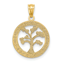 Load image into Gallery viewer, 14k Polished ONE FAMILY MANY HEARTS Tree Pendant
