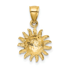 Load image into Gallery viewer, 14k Satin Diamond-cut Sun Pendant
