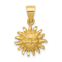 Load image into Gallery viewer, 14k Satin Diamond-cut Sun Pendant
