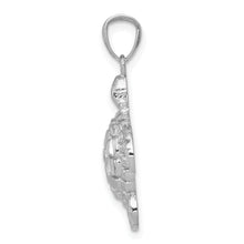 Load image into Gallery viewer, 14k White Gold Diamond-cut Polished Sea Turtle Pendant

