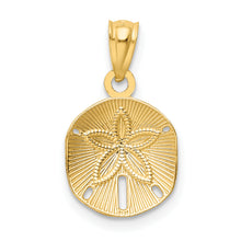Load image into Gallery viewer, 14k Satin Diamond-cut Sand Dollar Pendant
