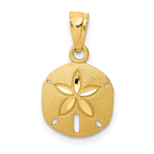 Load image into Gallery viewer, 14k Satin Diamond-cut Sand Dollar Pendant
