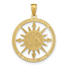Load image into Gallery viewer, 14K Satin / Polished Lost Without You Compass Pendant
