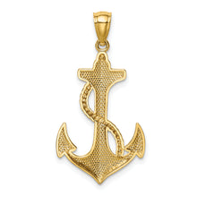 Load image into Gallery viewer, 14k Polished Anchor w/Rope Pendant
