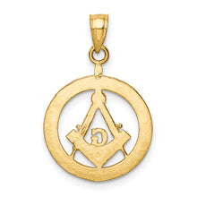 Load image into Gallery viewer, 14k Polished and Diamond-cut Masonic Symbol Pendant
