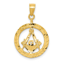 Load image into Gallery viewer, 14k Polished and Diamond-cut Masonic Symbol Pendant
