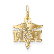 Load image into Gallery viewer, 14k Diamond-cut Polished RN Nurse Pendant
