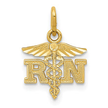 Load image into Gallery viewer, 14k Diamond-cut Polished RN Nurse Pendant
