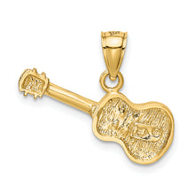 Load image into Gallery viewer, 14k Satin Diamond-cut Acoustic Guitar Pendant

