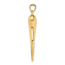 Load image into Gallery viewer, 14k Hollow 3D Italian Horn Pendant

