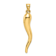 Load image into Gallery viewer, 14k Hollow 3D Italian Horn Pendant
