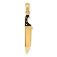 Load image into Gallery viewer, 14K W/ Black Enamel 3-D Butcher Knife Charm
